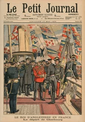 Edward VII., König von England, verlässt Cherbourg, Titelillustration aus 